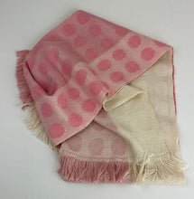 Load image into Gallery viewer, Handwoven Scarf in Pink and Cream Dots