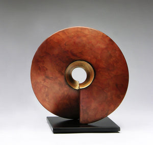 Wow, ceramic sculpture in copper and gold 16" x 16"