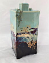 Load image into Gallery viewer, Square Ceramic Bottle with Salamanders

