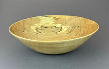 Load image into Gallery viewer,  gorgeous medium sized bowl for salad or for serving is of spalted silver maple, with warm golden tones and a complex grain and with highly sought-after spalting
