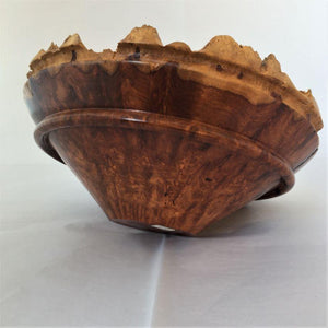 Natural edge vessel of amboyna wood