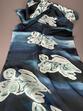 Load image into Gallery viewer, Running Bunnies Silk Hand-Painted Scarf/Shawl
