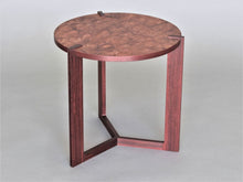 Load image into Gallery viewer, FLW Side Table in Pelin Burl with Padauk
