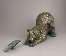 Load image into Gallery viewer, Bear Down, bronze sculpture
