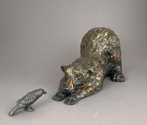 Bear Down, bronze sculpture