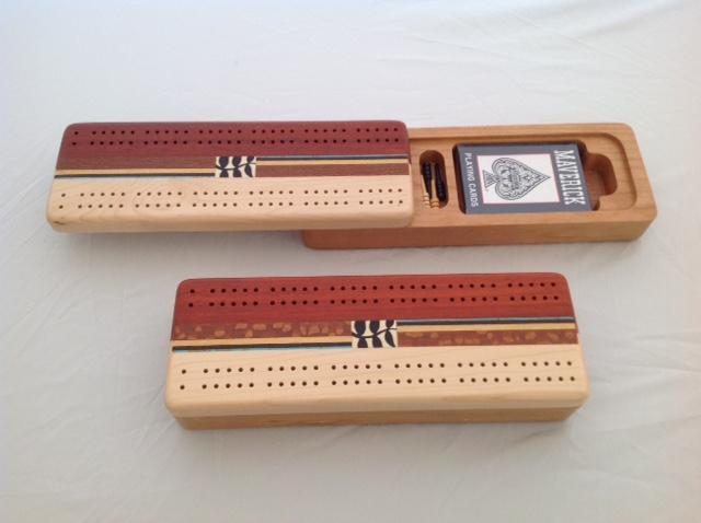 Inlaid cribbage board, sliding top - The Highlight Gallery