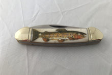 Load image into Gallery viewer, Lahontan Cutthroat Trout Knife, scrimshaw on bone - The Highlight Gallery
