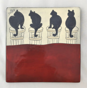 Sally Jaffee trivet Cats Trivet in 4 designs