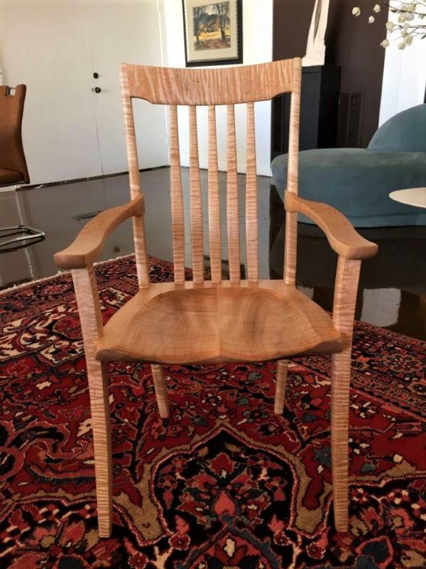 Ellis Arm Chair in Tiger Maple-Custom Order