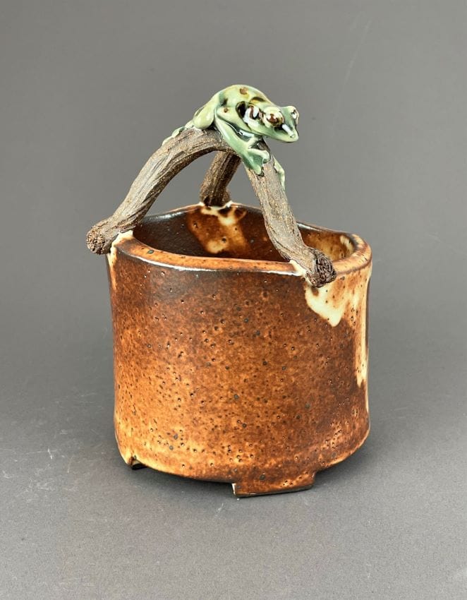 Frog on Branch Vase