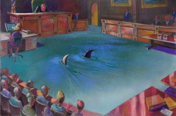 Counsel Approaching the Bench, unframed print, 18