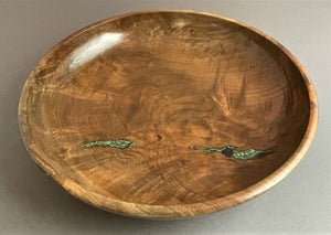 Black Walnut Bowl with Fuschite Inlay