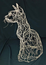 Load image into Gallery viewer, Silver Wire Cat Sculpture
