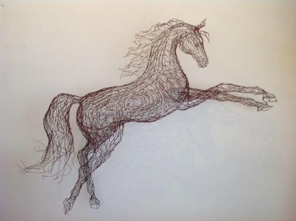 Red Horse Wire Sculpture