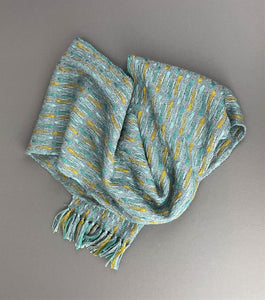 Hand-woven Silk, Merino Wool and Tencel Scarf