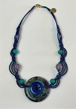 Load image into Gallery viewer, Lapiz, turquoise Pi with amethyst and turquoise beads and beading
