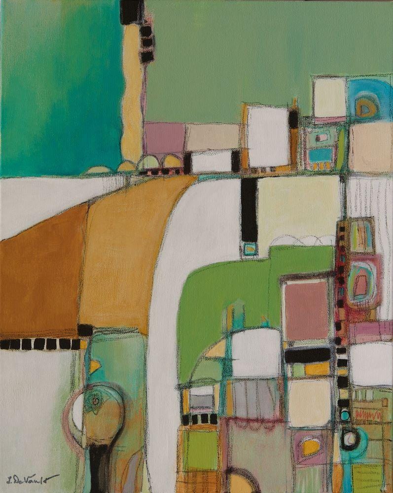 The greens of summer...abstract contemporary acrylic painting
