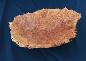 natural edge turned open vessel of maple burl