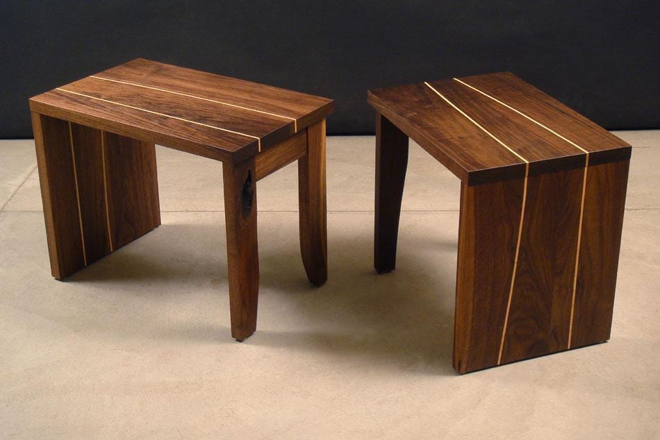 Character benches, walnut and maple