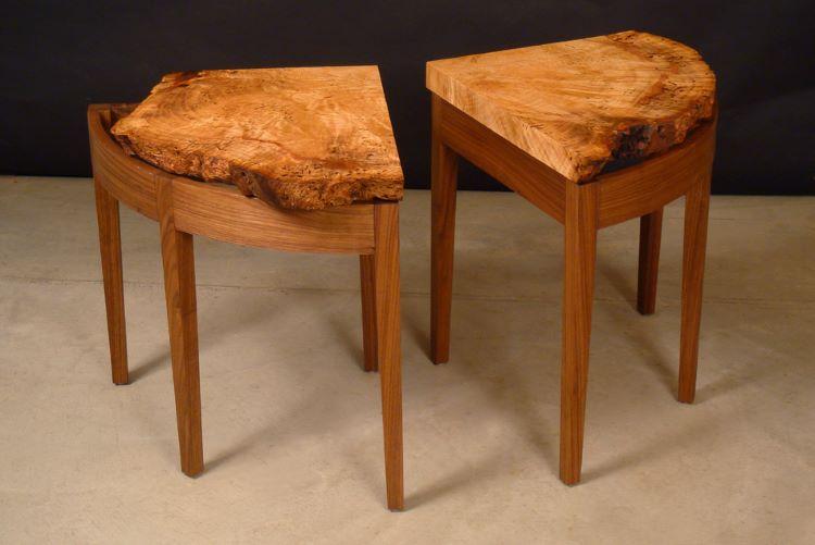 Oak Burl End Tables, Set of Two, Custom Order
