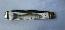 Load image into Gallery viewer, scrimshaw knife with rainbow trout 
