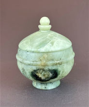 Load image into Gallery viewer, pale green soapstone turning, vessel with lid
