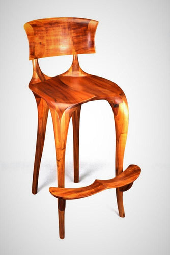 bar stool of African mahogany