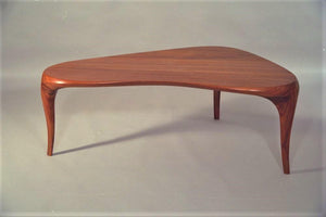 Free-form carved coffee table, African mahogany