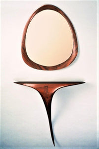 Wall Mounted Console Table and Free-form Mirror-Custom Order